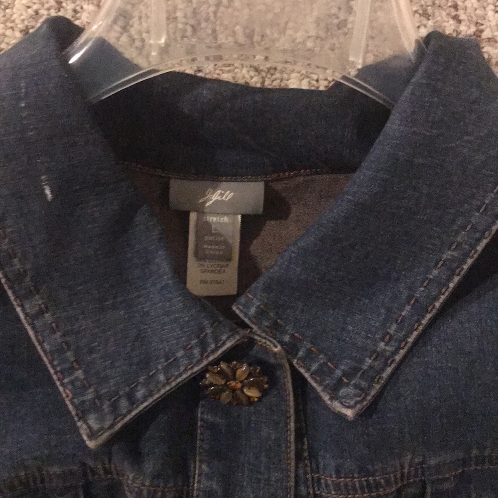 JJill Petite Jean Jacket Size Large - Picture 7 of 8